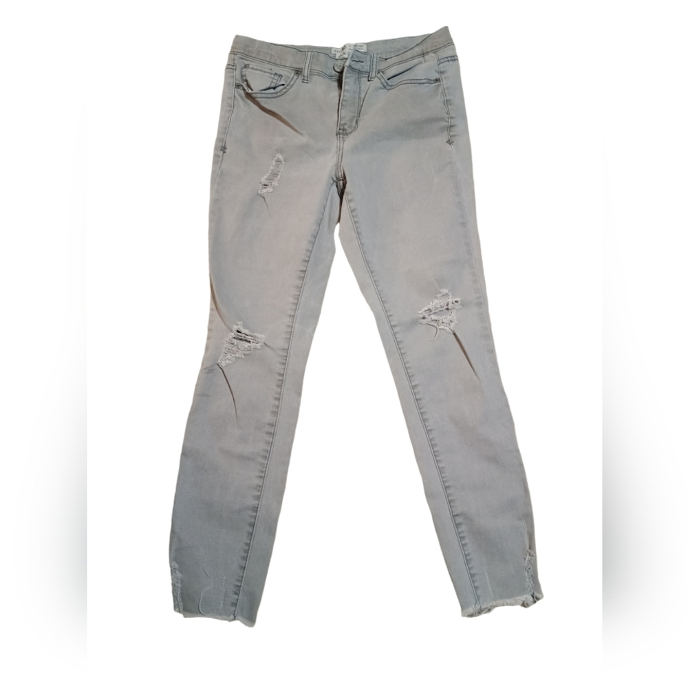 Mudd Women's Light Gray Distressed Skinny Jeans Women's Size 5